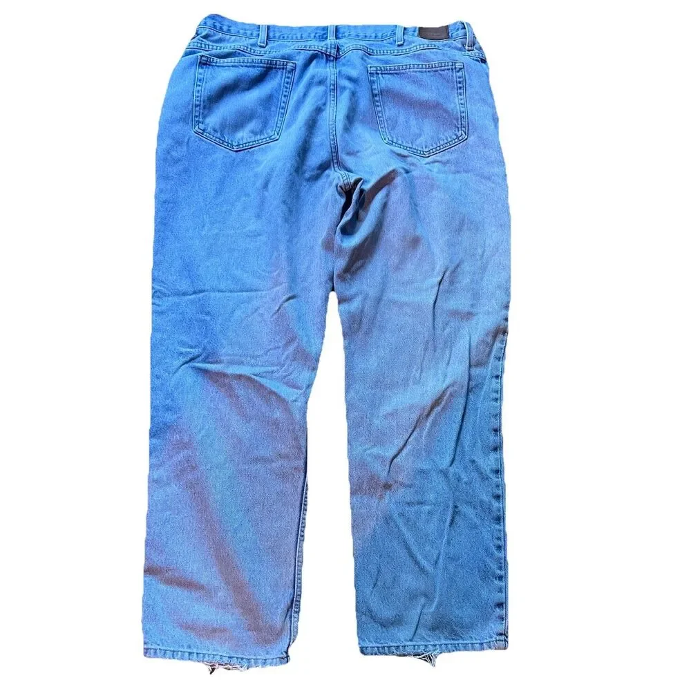 LL Bean Double L Hidden Comfort Waist Natural Fit Denim Blue Jeans Men's 42x32